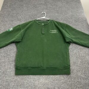 Arborwear Sweatshirt Mens L Green Great River Hydro Henley Snap Neck Workwear